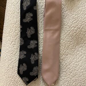 Elegant Black and Pink Paisley Ties
